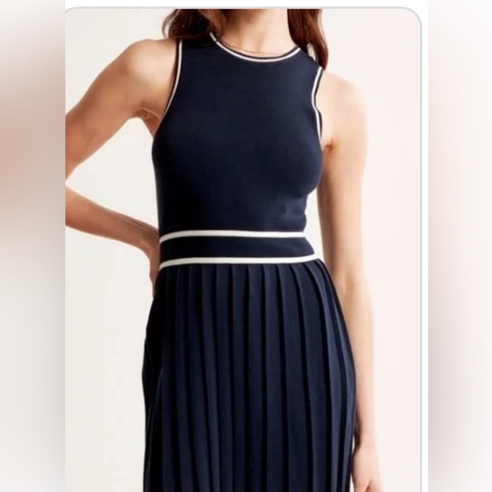 Abercrombie & Fitch Knit Tennis dress navy & white Small